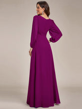 Load image into Gallery viewer, Round Neck Wholesale Bridesmaid Dresses with Long Lantern Sleeves ES0106b