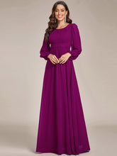 Load image into Gallery viewer, Round Neck Wholesale Bridesmaid Dresses with Long Lantern Sleeves ES0106b