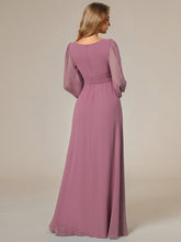 Load image into Gallery viewer, Round Neck Wholesale Bridesmaid Dresses with Long Lantern Sleeves ES0106b