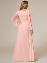 Load image into Gallery viewer, Round Neck Wholesale Bridesmaid Dresses with Long Lantern Sleeves ES0106b