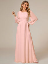 Load image into Gallery viewer, Round Neck Wholesale Bridesmaid Dresses with Long Lantern Sleeves ES0106b