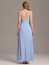 Load image into Gallery viewer, Color=Ice Blue | Elegant Spaghetti Straps Wholesale Chiffon Bridesmaid Dresses-Ice Blue 33