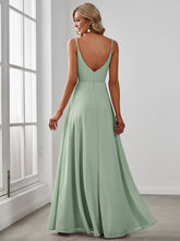 Load image into Gallery viewer, Color=Mint Green | Elegant Spaghetti Straps Wholesale Chiffon Bridesmaid Dresses-Mint Green 23