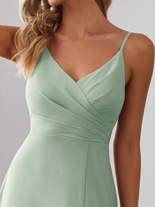Color=Mint Green | Elegant Spaghetti Straps Wholesale Chiffon Bridesmaid Dresses-Mint Green 24