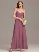 Load image into Gallery viewer, Color=Purple Orchid | Elegant Spaghetti Straps Wholesale Chiffon Bridesmaid Dresses-Purple Orchid 40