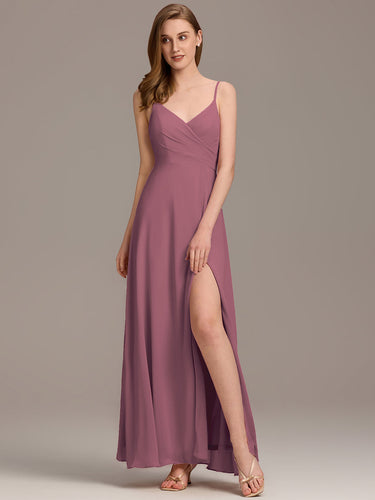 Color=Purple Orchid | Elegant Spaghetti Straps Wholesale Chiffon Bridesmaid Dresses-Purple Orchid 37