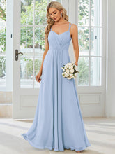 Load image into Gallery viewer, Color=Ice Blue | Volume Discounts Sleeveless V-Neck Appliques A-Line Floor Length Bridesmaid Dresses-Ice Blue 4