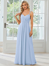Load image into Gallery viewer, Color=Ice Blue | Volume Discounts Sleeveless V-Neck Appliques A-Line Floor Length Bridesmaid Dresses-Ice Blue 1