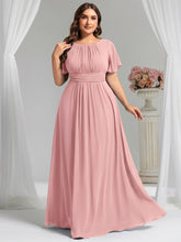 Load image into Gallery viewer, Color=Dusty Rose | Fast Delivery Short Sleeve Ruffle Pleated A-Line Floor Length Bridesmaid Dresses-Dusty Rose 16