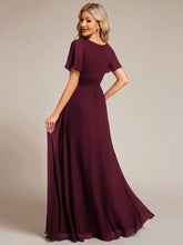 Load image into Gallery viewer, Color=Mulberry | Fast Delivery Short Sleeve Ruffle Pleated A-Line Floor Length Bridesmaid Dresses-Mulberry 42