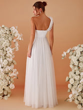 Load image into Gallery viewer, Pleated Backless One Shoulder Split Tulle Wholesale Bridesmaid Dresses