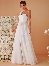 Load image into Gallery viewer, Pleated Backless One Shoulder Split Tulle Wholesale Bridesmaid Dresses