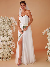 Load image into Gallery viewer, Pleated Backless One Shoulder Split Tulle Wholesale Bridesmaid Dresses