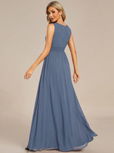 Load image into Gallery viewer, Color=Dusty Blue | B2B-Exclusive Strapless Embroidered A-Line Floor Length Non-Stretch Bridesmaid Dresses-Dusty Blue 27