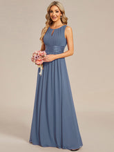 Load image into Gallery viewer, Color=Dusty Blue | B2B-Exclusive Strapless Embroidered A-Line Floor Length Non-Stretch Bridesmaid Dresses-Dusty Blue 29