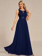 Load image into Gallery viewer, Color=Navy Blue | B2B-Exclusive Strapless Embroidered A-Line Floor Length Non-Stretch Bridesmaid Dresses-Navy Blue 40