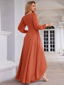 Color=Burnt Orange | Maxi Long Chiffon Wholesale Evening Dresses With Long Sleeves-Burnt Orange 10