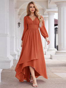 Maxi Long Chiffon Wholesale Evening Dresses With Long Sleeves