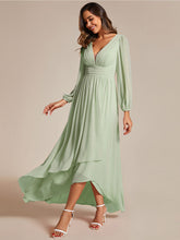 Load image into Gallery viewer, Color=Mint Green | Maxi Long Chiffon Wholesale Evening Dresses With Long Sleeves-Mint Green 17