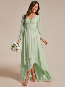 Maxi Long Chiffon Wholesale Evening Dresses With Long Sleeves