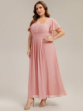 Load image into Gallery viewer, Color=Dusty Rose | Fast Delivery Short Sleeve Ruffle Backless Ruched A-Line Floor Length Bridesmaid Dresses-Dusty Rose 19
