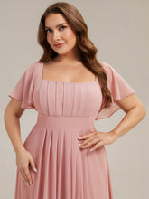 Load image into Gallery viewer, Color=Dusty Rose | Fast Delivery Short Sleeve Ruffle Backless Ruched A-Line Floor Length Bridesmaid Dresses-Dusty Rose 18
