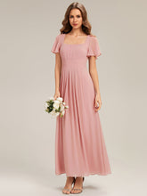Load image into Gallery viewer, Color=Dusty Rose | Fast Delivery Short Sleeve Ruffle Backless Ruched A-Line Floor Length Bridesmaid Dresses-Dusty Rose 14