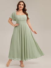 Load image into Gallery viewer, Color=Mint Green | Fast Delivery Short Sleeve Ruffle Backless Ruched A-Line Floor Length Bridesmaid Dresses-Mint Green 30