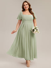 Load image into Gallery viewer, Color=Mint Green | Fast Delivery Short Sleeve Ruffle Backless Ruched A-Line Floor Length Bridesmaid Dresses-Mint Green 26