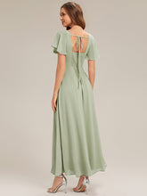 Load image into Gallery viewer, Color=Mint Green | Fast Delivery Short Sleeve Ruffle Backless Ruched A-Line Floor Length Bridesmaid Dresses-Mint Green 22