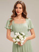 Load image into Gallery viewer, Color=Mint Green | Fast Delivery Short Sleeve Ruffle Backless Ruched A-Line Floor Length Bridesmaid Dresses-Mint Green 23