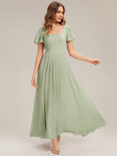 Load image into Gallery viewer, Color=Mint Green | Fast Delivery Short Sleeve Ruffle Backless Ruched A-Line Floor Length Bridesmaid Dresses-Mint Green 21