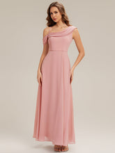 Load image into Gallery viewer, Color=Dusty Rose | Fast Delivery Short Sleeve Asymmetrical A-Line Floor Length Rhinestone Bridesmaid Dresses-Dusty Rose 9