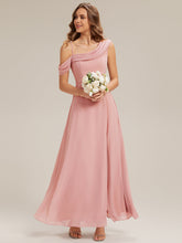 Load image into Gallery viewer, Color=Dusty Rose | Fast Delivery Short Sleeve Asymmetrical A-Line Floor Length Rhinestone Bridesmaid Dresses-Dusty Rose 10