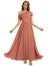 Load image into Gallery viewer, Color=Coral Pink | Strapless Asymmetrical A-Line Bridesmaid Dress 2