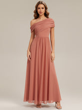Load image into Gallery viewer, Color=Coral Pink | Strapless Asymmetrical A-Line Bridesmaid Dress 4
