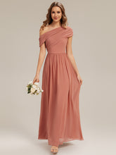 Load image into Gallery viewer, Color=Coral Pink | Strapless Asymmetrical A-Line Bridesmaid Dress 5