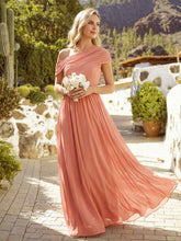 Load image into Gallery viewer, Color=Coral Pink | Strapless Asymmetrical A-Line Bridesmaid Dress 7
