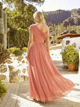 Load image into Gallery viewer, Color=Coral Pink | Strapless Asymmetrical A-Line Bridesmaid Dress 8