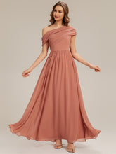 Load image into Gallery viewer, Color=Coral Pink | Strapless Asymmetrical A-Line Bridesmaid Dress 1