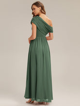 Load image into Gallery viewer, Color=Eucalyptus | Strapless Asymmetrical A-Line Bridesmaid Dress 2