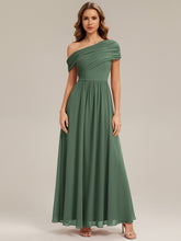 Load image into Gallery viewer, Color=Eucalyptus | Strapless Asymmetrical A-Line Bridesmaid Dress 3