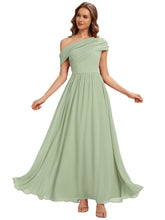 Load image into Gallery viewer, Color=Mint Green | Strapless Asymmetrical A-Line Bridesmaid Dress 2