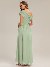 Load image into Gallery viewer, Color=Mint Green | Strapless Asymmetrical A-Line Bridesmaid Dress 3