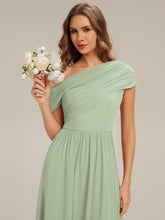 Load image into Gallery viewer, Color=Mint Green | Strapless Asymmetrical A-Line Bridesmaid Dress 6
