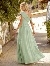 Load image into Gallery viewer, Color=Mint Green | Strapless Asymmetrical A-Line Bridesmaid Dress 8
