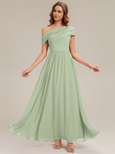 Load image into Gallery viewer, Color=Mint Green | Strapless Asymmetrical A-Line Bridesmaid Dress 1