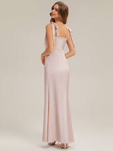 Load image into Gallery viewer, Color=Pink | Volume Discounts Sleeveless Square Neck Backless Sheath Floor Length Bridesmaid Dresses-Pink 2