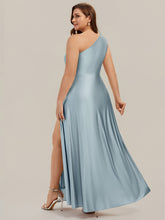 Load image into Gallery viewer, Color=Sky Blue | Bulk Order Sleeveless A-Line High Stretch Asymmetrical Floor Length Dress with Thigh-High Slit, Bridesmaid Dresses-Sky Blue 7