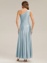 Load image into Gallery viewer, Color=Sky Blue | Bulk Order Sleeveless A-Line High Stretch Asymmetrical Floor Length Dress with Thigh-High Slit, Bridesmaid Dresses-Sky Blue 2